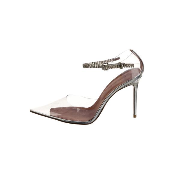 ❤️Amina Muaddi PVC Crystal Embellishments D'Orsay Pumps❤️ - Picture 1 of 5